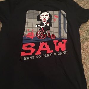 Pixel saw themed shirt